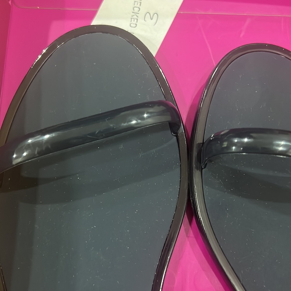 Tory Burch two-band jelly slide-shiny sandal, navy color, size 6, new with tag - Picture 5 of 7